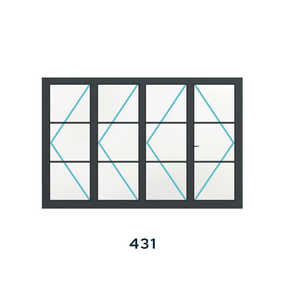 Bespoke 4 Panel Bifold (2 Astragal Bars) - Image 4
